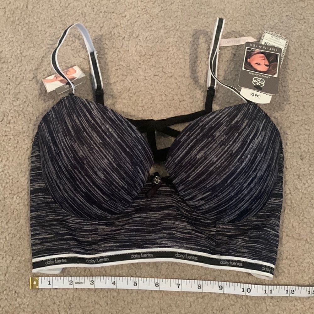 NWT Daisy Fuentes Sporty Lined Bra with Strappy Back size 36D - Picture 1 of 4